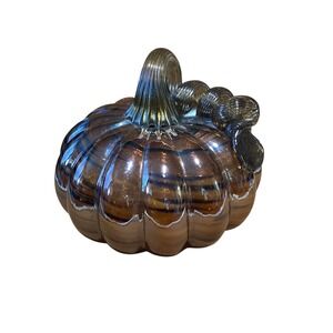 Decorative Glass Pumpkin, Brown Ombre, glittery Fall Décor Harvest, Thanksgiving